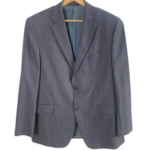 Jack Victor Montreal Size 46L Men's Wool Sport Coat Blazer Jacket Blue Workwear